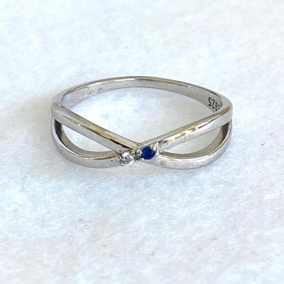 Story Jewellry Sterling Silver 925 Best Friends Girl Gang CZ Infinity Ring Sz 7 - Picture 4 of 16